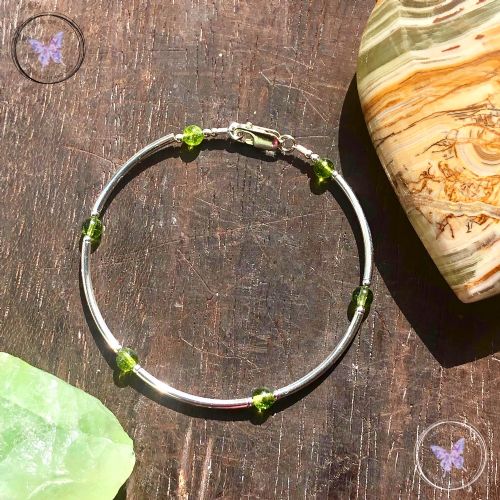 Peridot & Silver Bangle Bracelet